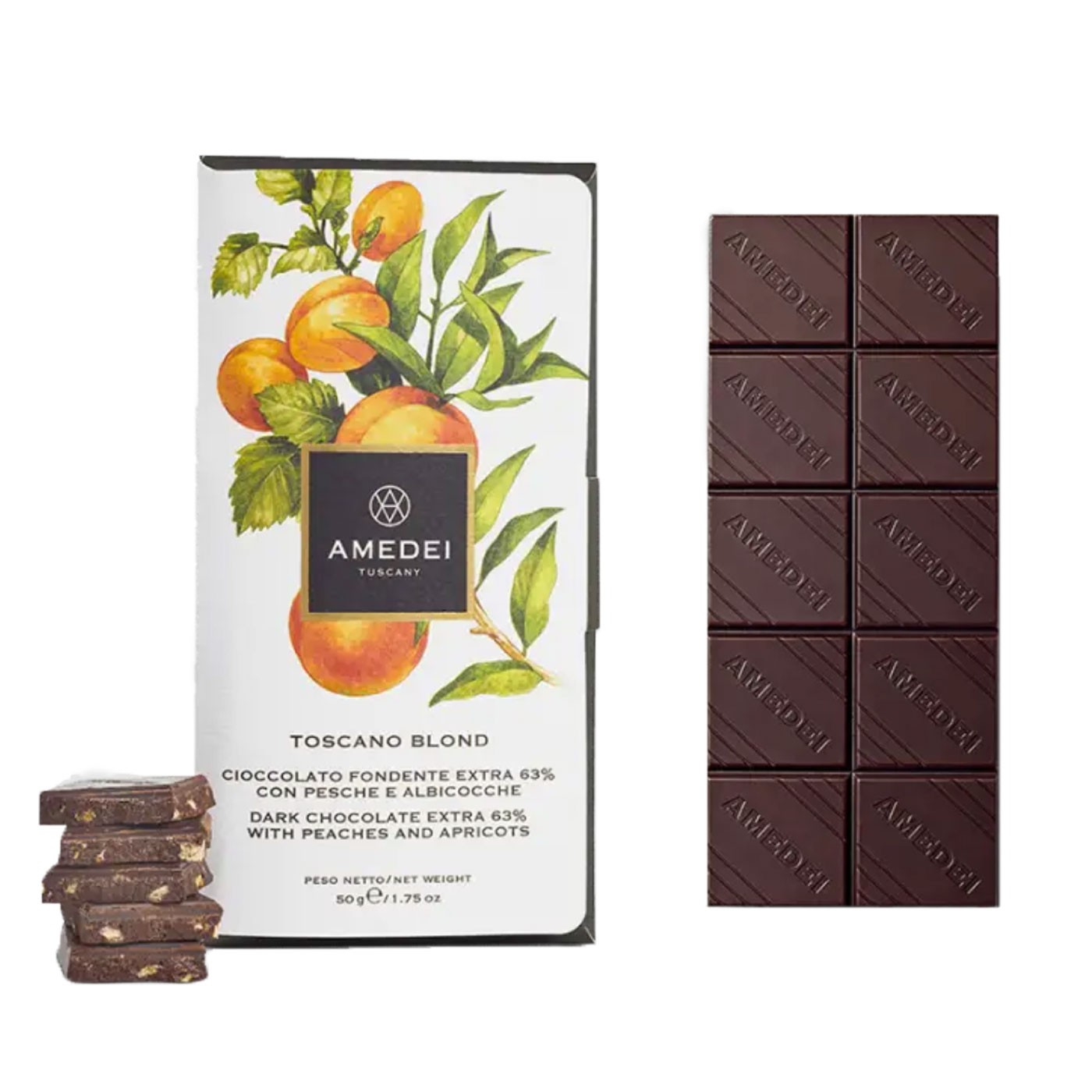 Toscano Blond - 70% Dark Chocolate Bar with Apricots and Peaches 1.7 oz