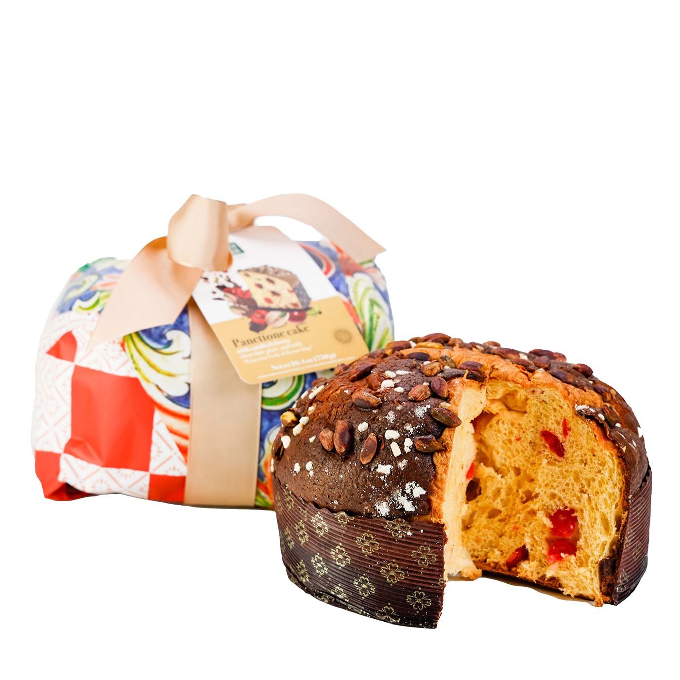 Pistachio and Cherry Chocolate Covered Panettone 17.6 oz