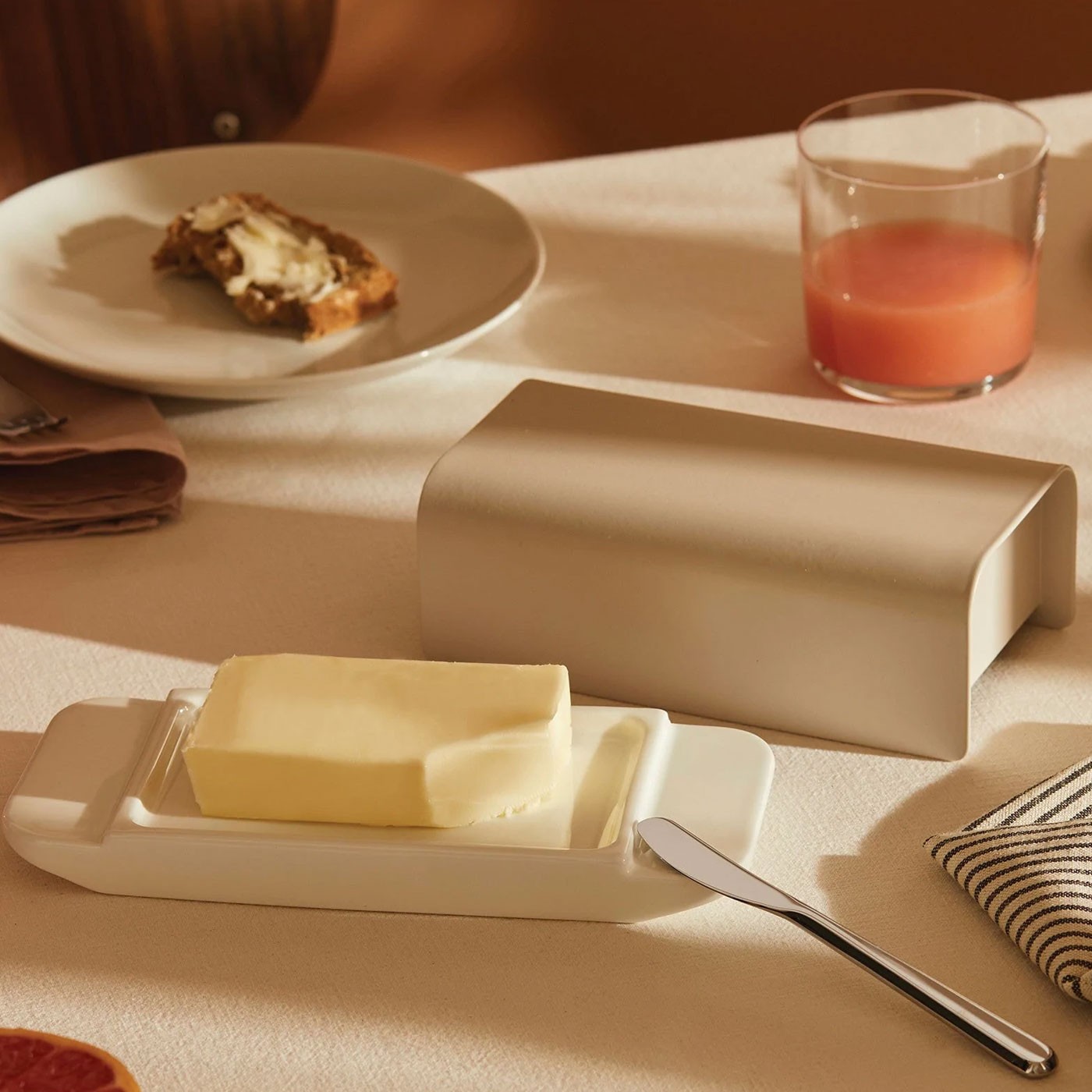 Mattina Warm Grey Butter Dish Alessi Eataly