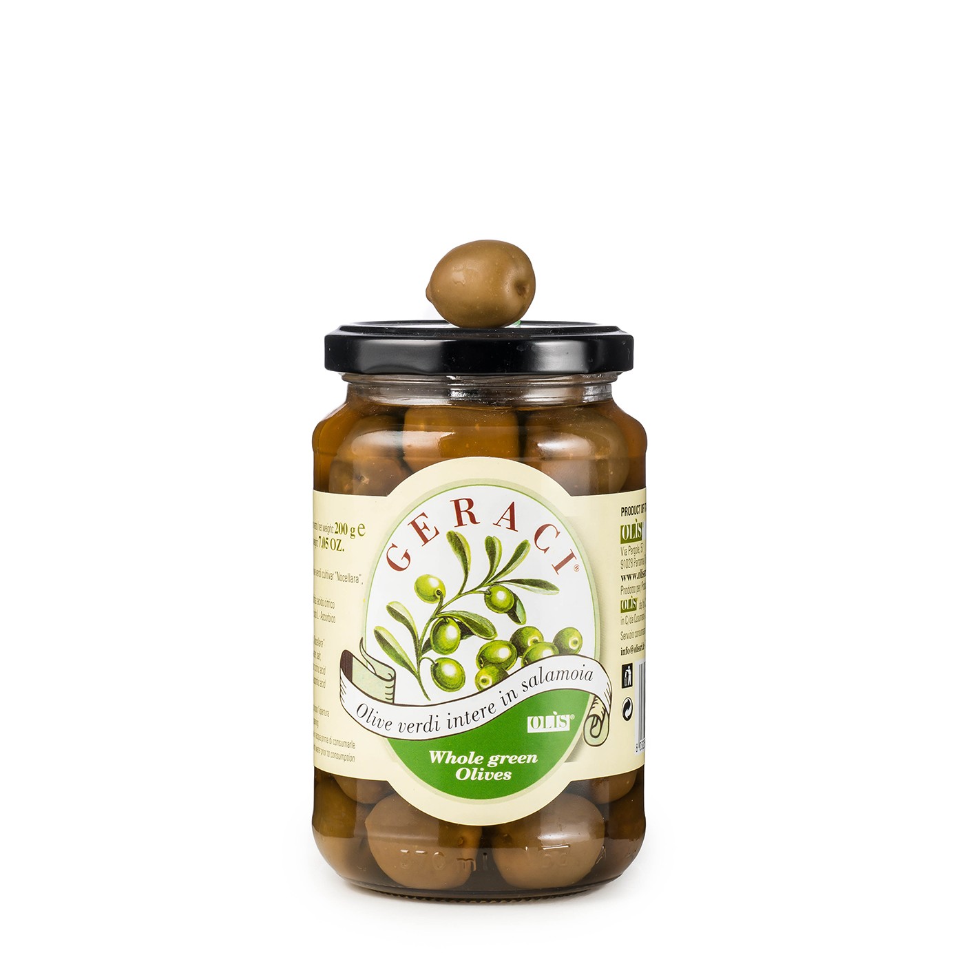 Green Olives in Brine 7 oz Olis Geraci Eataly