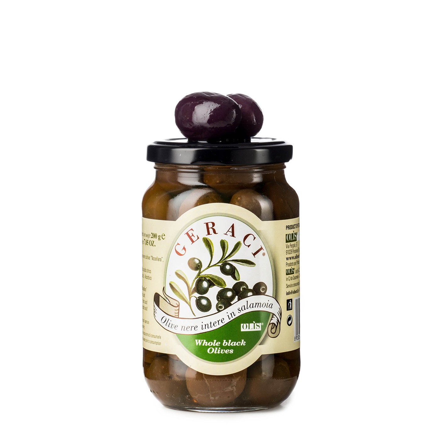 Black Olives in Brine 7 oz Olis Geraci Eataly