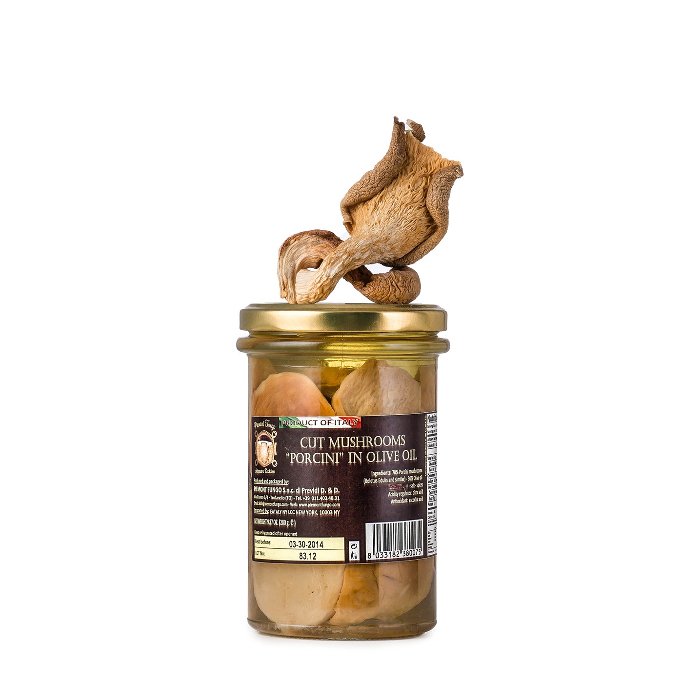 Sliced Porcini Mushrooms in Oil 9.87 oz Dario Previdi Eataly