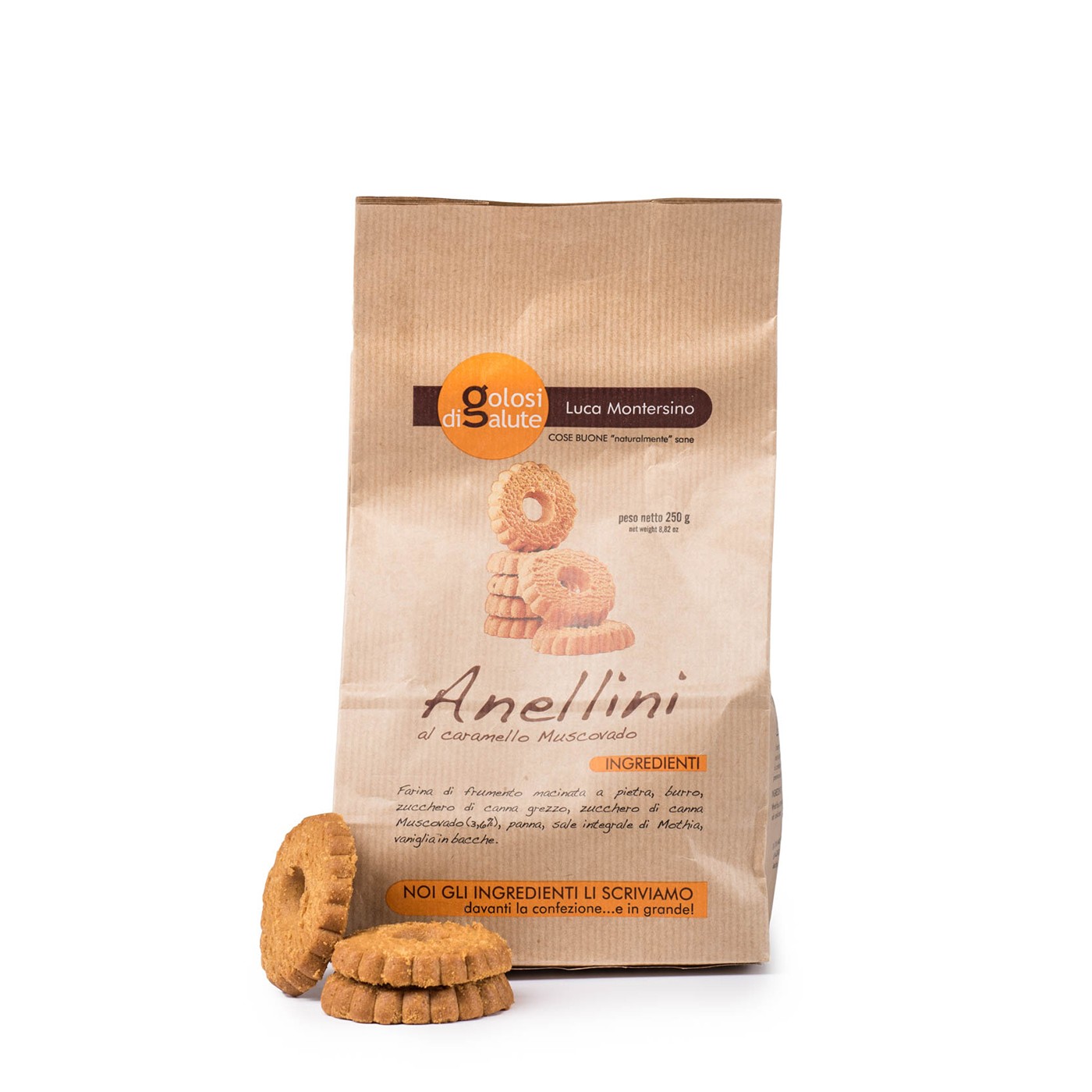 Caramel Anellini Cookies 8.8 oz Golosi Di Salute Eataly