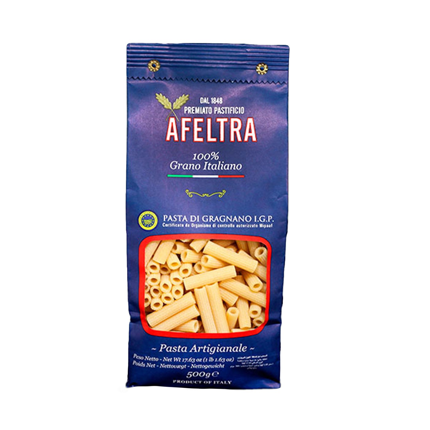 100% Italian Grain Ziti Corti Rigati 17.6 oz - Eataly