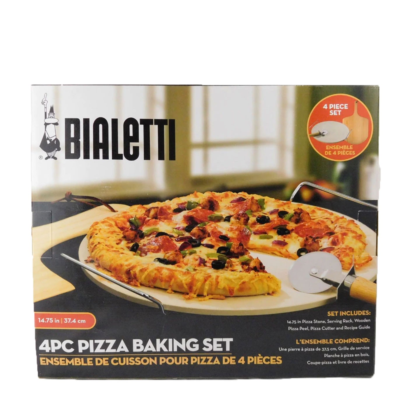 Bialetti Taste of Italy 4 Piece Pizza Stone Set 