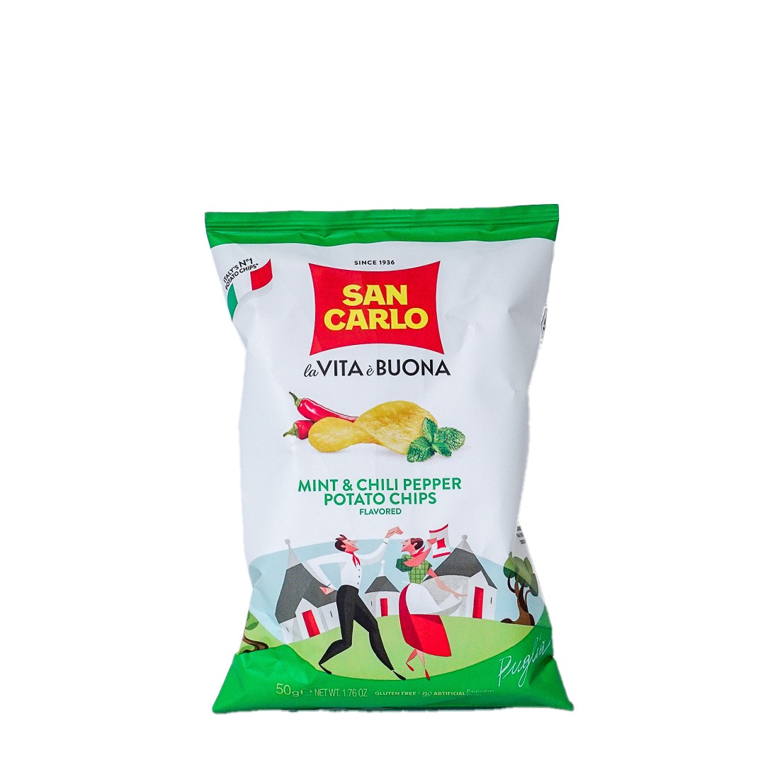 Mint and Chili Flavored Potato Chips 1.7 oz San Carlo