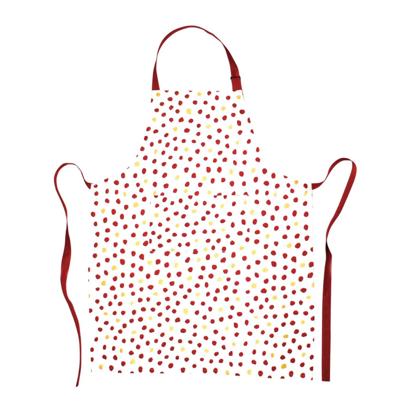 Bohemian Linens Dot Red and Gold Apron