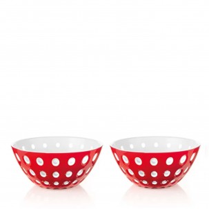 Le Murrine Set of Two Bowls - Red and White 
