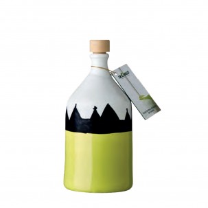 Extra Virgin Olive Oil in Hand-painted Ceramic Bottle 8.5 oz