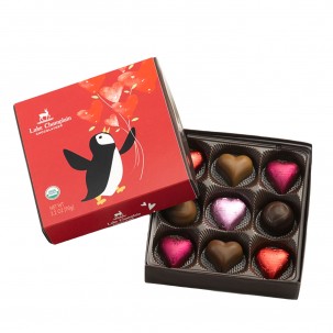 'Hearts Aflutter' Organic Chocolate Collection in Box 3.2 oz