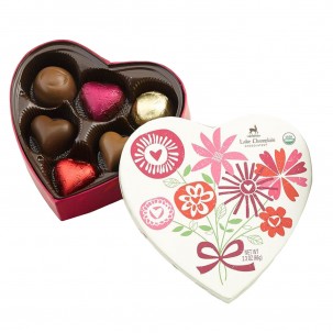 'Celebration' Organic Chocolates in Heart-Shaped Box 2.3 oz