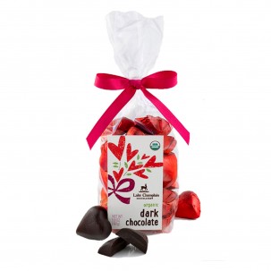 Organic Dark Chocolate Hearts in Bag 5.9