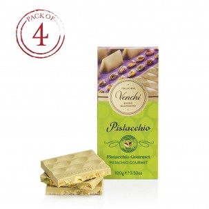 White Chocolate Bar with Pistachio Paste 3.5 oz - Pack of 4