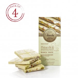 White Chocolate Bar With Salted Nuts 3.5 oz - Pack of 4