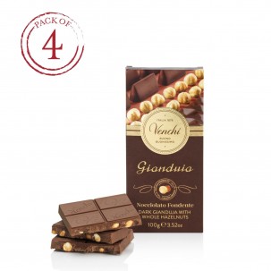 Dark Gianduja Chocolate Bar 3.5 oz - Pack of 4