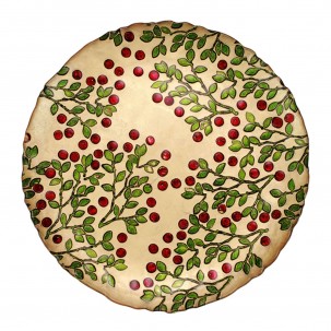 Cranberry Glass Round Platter
