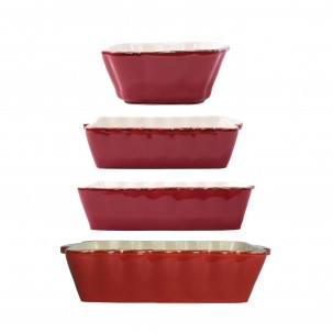 Italian Bakers Red Four-Piece Bakeware Essentials Set
