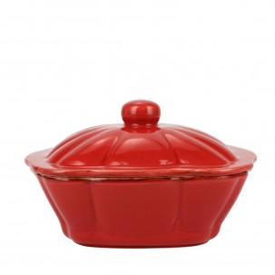 Italian Bakers Red Square Covered Casserole Dish