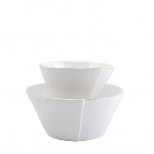 Lastra White Two-Piece Serving Bowl Set