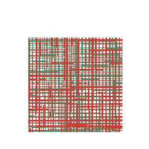 Papersoft Plaid Green & Red Dinner Napkins 