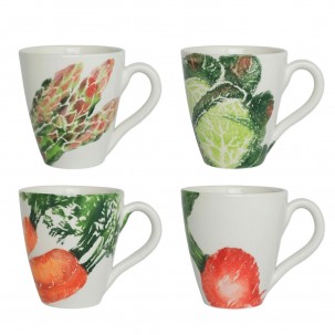 Spring Vegetables Assorted Mugs - Set of 4